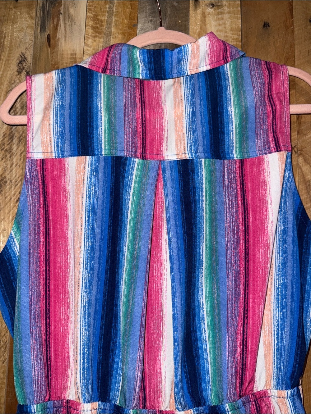 BeBop Multicolor Striped Sleeveless Shirt Dress - Picture 9 of 10